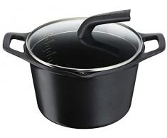 Tefal E21561 E2156114 Aroma Marmite 22 cm (6 L) Fonte daluminium Noire Tous Feux Dont Induction + Couvercle en Verre