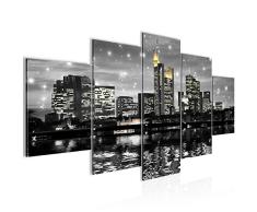 Tableau decoration murale Francfort sur le Main 200 x 100 cm - XXL Impression sur Toile Salon Appartment 5 Parties - prêt à accrocher - 600851b
