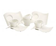 Villeroy & Boch NewWave CaffÃ¨ ensemble Ã cappuccino pour 4Â personnes, 8Â piÃ¨ces, tasses Ã cafÃ© en porcelaine premium, design blanc arrondi, adaptÃ© au lave-vaisselle