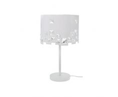 ZONS Lampe À Poser 100% Métal H 43cm 2 Couleurs Blanc