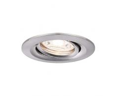 Paulmann 94294 LED Nova Mini Coin Rond orientable INCL. 1x4 Watts Spot Plafond Acier brossé Lampe encastrée Aluminium Blanc Chaud 2700 K, 4 W