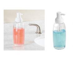 InterDesign 15010EU Distributeur de Savon Liquide Verre Clair/Blanc Mat