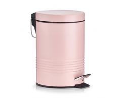 Zeller Poubelle à pédale, 3 L, métal, Rose