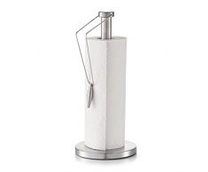 Zeller 27236 Porte-Rouleau de Cuisine Ø15x33,5cm en Acier Inoxydable, Argent, 15 x 33,5 x 36 cm