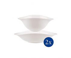 Villeroy & Boch Dune, Assiettes Ã salade et de 2 Assiettes Ã pÃ¢tes, Porcelaine Premium, Set de 2,Blanc