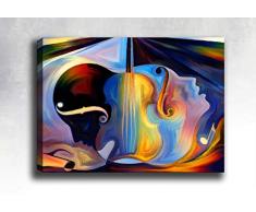 Bonamaison Peinture sur toile, multicolore, 70 x 100 cm - Conçu et fabriqué en Turquie