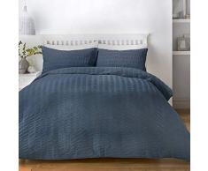 Serene Seersucker Parure de lit, 52% Polyester, 48% Coton, Denim, Simple