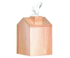 Artemio Boîte à mouchoirs en Bois en Forme de Maison Beige 13 x 19 x 13 cm
