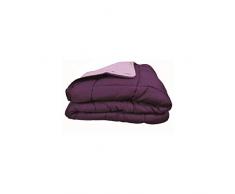 Couette bicolore Polyester Prune/Parme 200 x 200 cm - POYET MOTTE - Gamme CALGARY