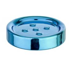 Wenko 21324100 Polaris Porte Savon PÃ©trole MÃ©tallique Bleu Dimensions 11 x 11 x 2,8 cm