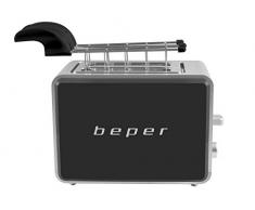 BEPER BT.001N Grille Pain Toaster 3 Modes, 750 W, Noir