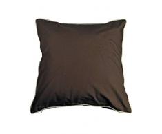 Sensei La Maison du Coton TOP80PE-CHOFIC Lot de 2 Taies d Oreiller 80 Fils Percale Chocolat/Ficelle 65 x 65 cm