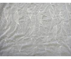 HomeMaison Voilage en étamine à imprimés Fleuris, 100% Polyester , Blanc