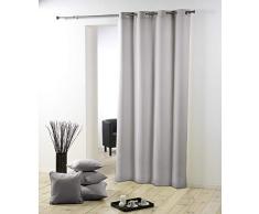 douceur dintÃ©rieur rideau a oeillets plastique 140x260 cm polyester essentiel gris