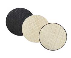 Deco&Co DÃ©coration intÃ©rieure naturelle - Set de Table Rond Noir Maui, 35cm