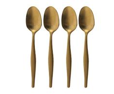La Cafetiere Cuillères, Lot de 4, Acier Inoxydable, Brushed Gold, 2.5 x 17.100000000000001 x 12.5 cm