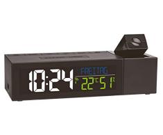 TFA-Dostmann 60.5014.01 Show Horloge Radio-pilotÃ©e en Plastique avec climatisation ambiante Noir 167 x 66 x 48 mm