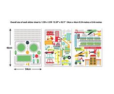 Walltastic 44869 Autocollants muraux lunivers des transports, Vinyle, Multicolore, 37 x 4,5 x 7 cm