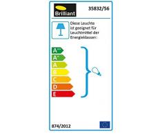 Brilliant 35832/56 Plafonnier 4 Lumières Ajustable Métal/Verre Marron 85 x 23,2 x 23,2 cm