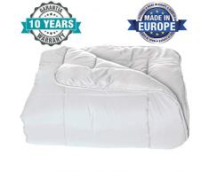 DHestia Couette synthÃ©tique en Fibre Duveteuse pour Printemps/Ã©tÃ© de 125 g, hypoallergÃ©nique, Anti-acariens, 220 x 220 cm, Multicolore