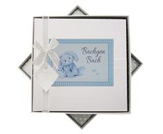 White Cotton Cards du Pays de Galles bÃ©bÃ©, Bachgen Bach, Mini Album Photo, Bleu Lapin, Tissu, Blanc, 23Â x 23Â x 5Â cm