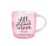Grafik Werkstatt Bielefeld Atelier 60347Â Graphique Love Tasse, Porcelaine, Noir, 12,5Â x 9,5Â x 8,5Â cm