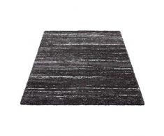 Hamat Tapis Highlights pour Chambre et Salon en PolypropylÃ¨ne Gris Anthracite RayÃ©, 200X290 Cm