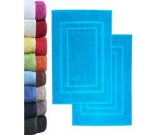 NatureMark Lot de 2 Tapis de Bain Ã©ponge 100% Coton Turquoise 50 x 80 cm
