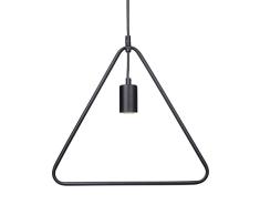Relaxdays Lampe Ã suspension moderne KONTUR design sans abat-jour mÃ©tal forme triangle luminaire plafond, noir 33 x 4,5 x 125 cm