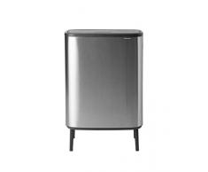 Brabantia - 130649 - Poubelle Bo Touch Bin Hi, 2x30L, Matt Steel Fingerprint Proof