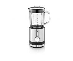 WMF KITCHENMINIS Blender, Bol Verre 0,8 L, Design Inox Compact et Elegant, Couteau 6 Lames en Acier Inoxydable, 5 Vitesses & Pulse pour Jus de Fruits & Légumes, Lame Amovible, 400W, 0416490011