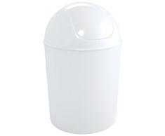 GELCO Design 707249 Poubelle à Bascule 5L, Plastique, Blanc, 17 x 17 x 32 cm