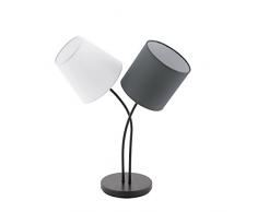 Eglo 95194 Lampe de table, Acier, E14, Blanc/Anthracite, 38 x 18.5 x 47.5 cm