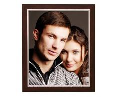 Deknudt Frames S41NH4 Cadre Photo Résine Acajou avec Filet Argenté 10 x 15 cm
