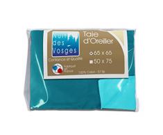 Nuit des Vosges 238202 Cotoval Taie dOreiller RÃ©versible Coton Lagon/Canard 65 x 65 cm