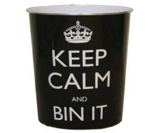 JVL 25 x 26.5 cm Polypropylène Keep Calm et Bin Il Corbeille à Papier
