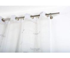 Tringle à rideaux: à 20 mm sans anneaux, L. 180 cm. en acier satiné - complet