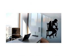 TATOUTEX Stickers Le penseur - Jaune, L 50cm x H 75cm