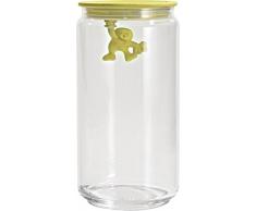 Alessi Amdr06 Y Gianni a Little Man Holding on Tight Boîte de Cuisine en Verre avec Couvercle en Résine Thermoplastique, Jaune, 140 Cl