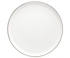 DEGRENNE Galon Platine Plat à Tarte Porcelaine Platine