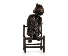World Art GarÃ§on sur la chaise Sculpture En Bronze, Multicolore, 16x6,5x7,5 Cm