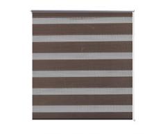 Helloshop26 Store Enrouleur Tamisant Fenêtre Rideau Pare-Vue Volet Roulant Plastique, Marron, 100x50x175 cm