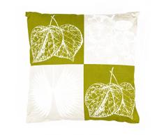 Thedecofactory 400445 Coussin, Coton, Vert/Rose, 40 x 40 x 3 cm