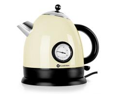 Klarstein Bouilloire Ã©lectrique avec design classique et thermomÃ¨tre analogique 1,7 litre crÃ¨me