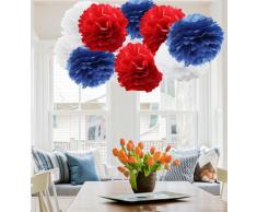 A Liittle Tree 9/12 pcs Pompons en Papier de Soie à Suspendre Guirlande de fête de Mariage par (Urban Corner Shade), 20,3 cm + 25,4 cm