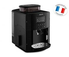 KRUPS ESSENTIAL NOIRE Machine à café à grain Machine à café broyeur grain Cafetière expresso Ecran LCD Nettoyage automatique Buse vapeur Cappuccino YY8135FD