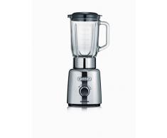SEVERIN Blender avec Récipient en Verre, 1,5 L, env. 1.000 W, SM 3710, Inox/Noir