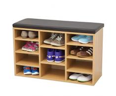 Albatros Armoire Ã Chaussures avec Coussin de siÃ¨ge Vincent (M) - HÃªtre - 80 x 48 x 30cm
