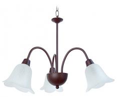 Tosel 20149 Lustre - Lustralia, Tôle et Tube Acier Peinture époxy, verreries Sati, E14, 60 W, Marron