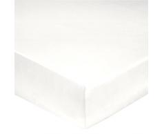 Blanc des Vosges Uni 57 fils Drap housse Coton Blanc 180 x 200 cm bonnet de 27 cm